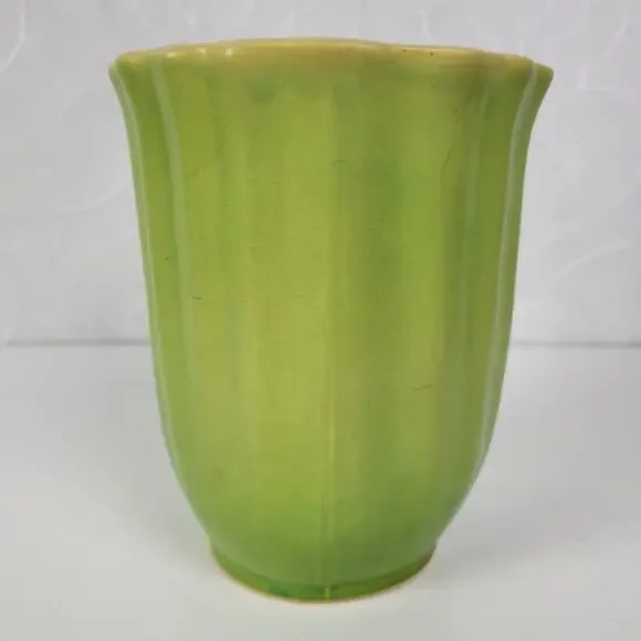 Vintage Roseville Pottery Planter Ribbed Flower‎ Plant Pot 6.25" Green Glazed - Picture 14 of 16